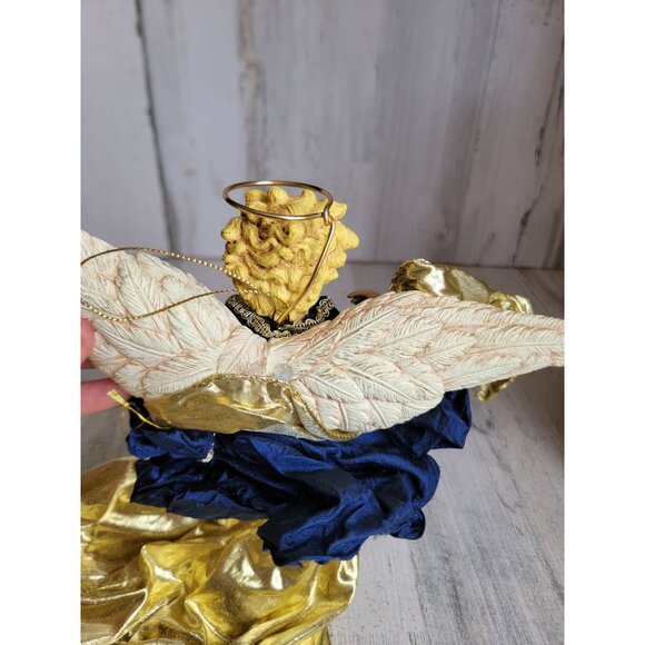 vintage golden angel large ornament Xmas religious - Picture 10 of 10